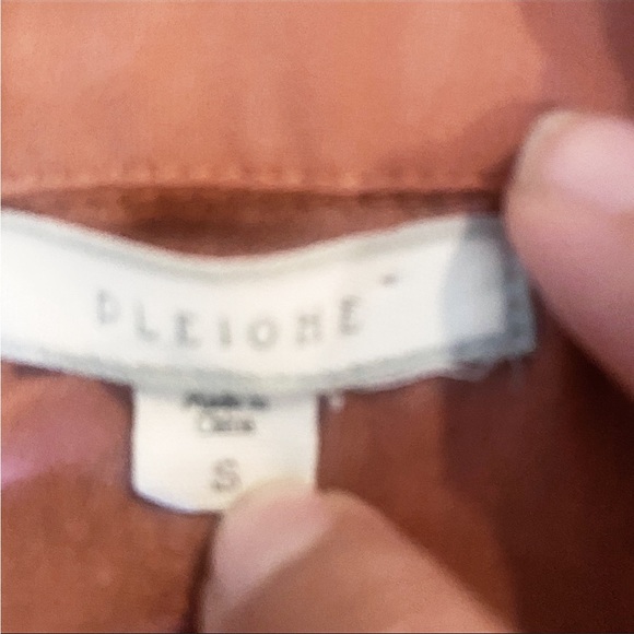 Anthropologie Pleione short sleeve sheer mauve top Peter Pan Collar Size small - Picture 7 of 7